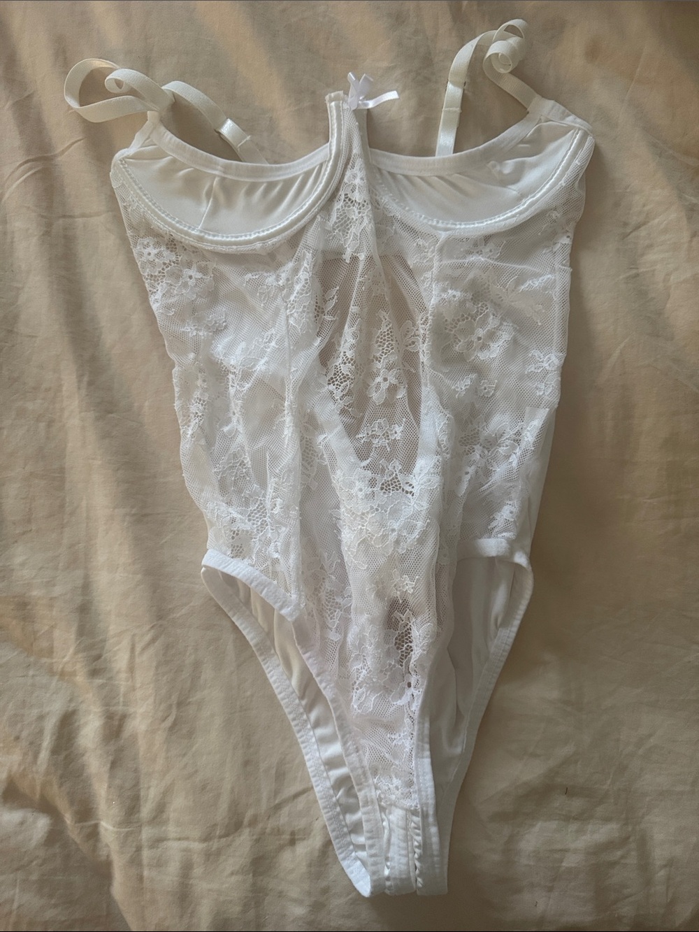 Sheer White Lace Bodysuit